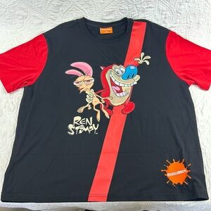 Vintage Nickelodeon Ren & Stimpy embroidered graphic tee men’s XXL
